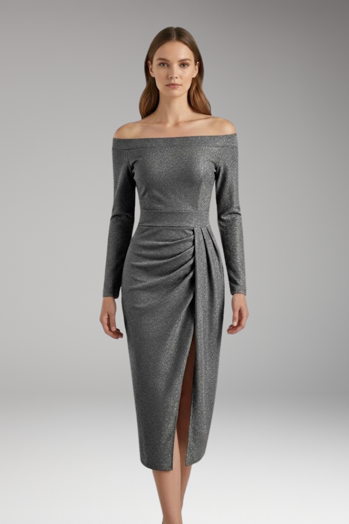 Women's Off Shoulder Long Sleeve Dress Open Back