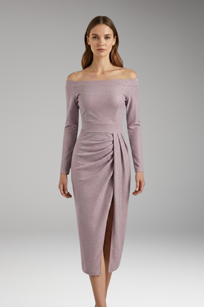 Women's Off Shoulder Long Sleeve Dress Open Back