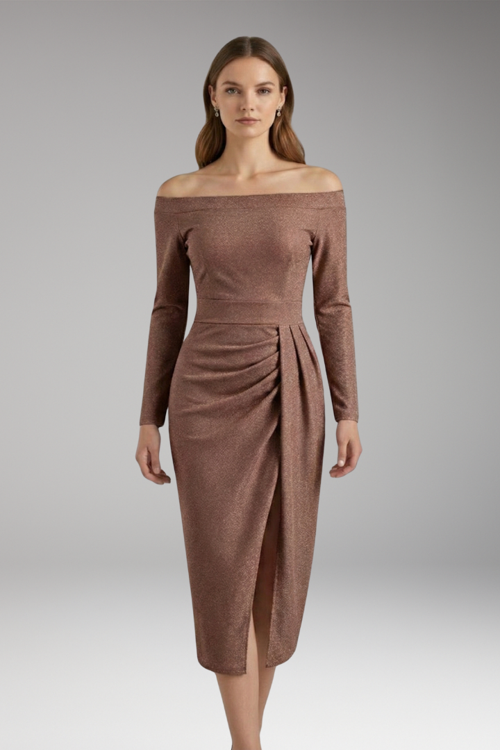 Women's Off Shoulder Long Sleeve Dress Open Back