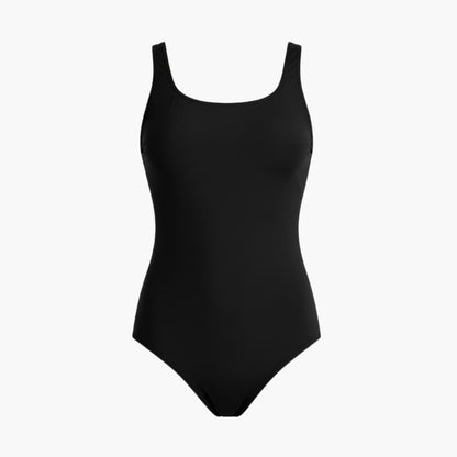 Women's One-Piece Swimsuit Round Neck Striped Back Ombre