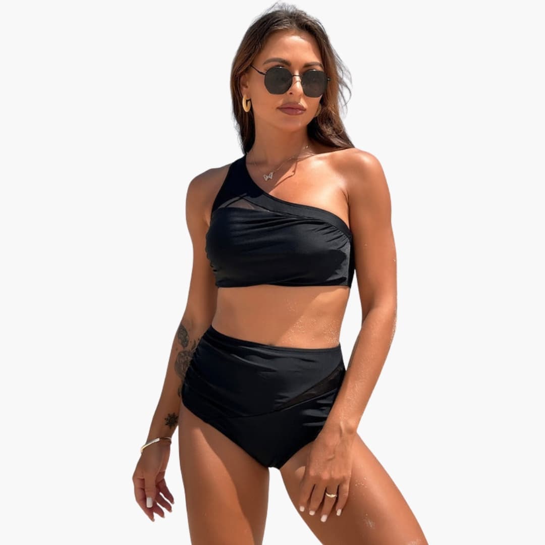 Women's High Waisted One Shoulder Bikini Set - Vonnera