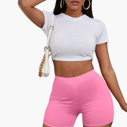 Women's Cropped Tee Shorts Set