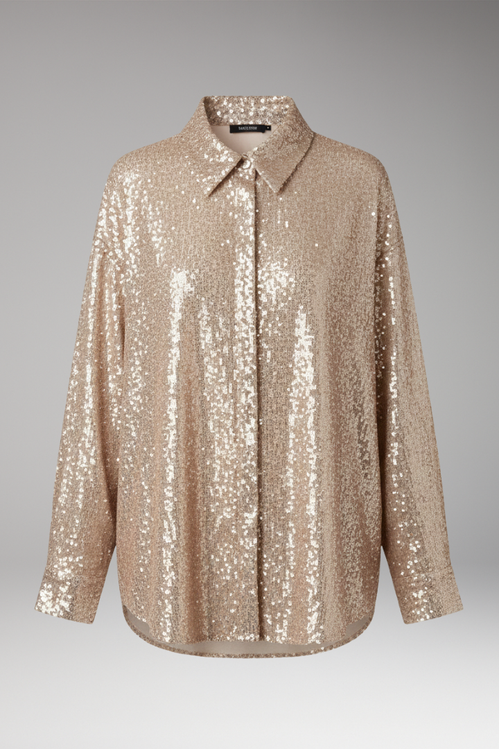 Women's Sequined Blouse Oversized Structured Cut - Vonnera