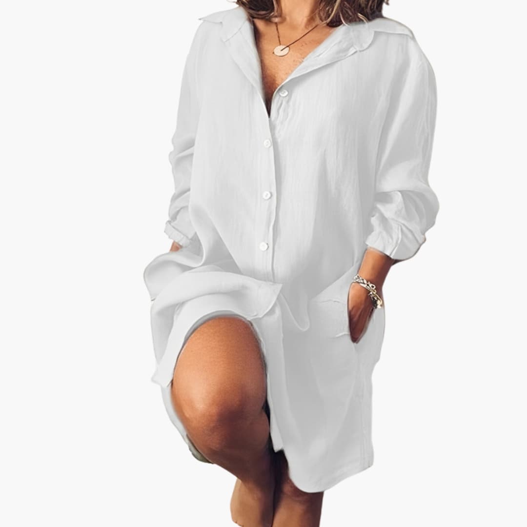Women's Long Sleeve Button Up Shirt - Vonnera