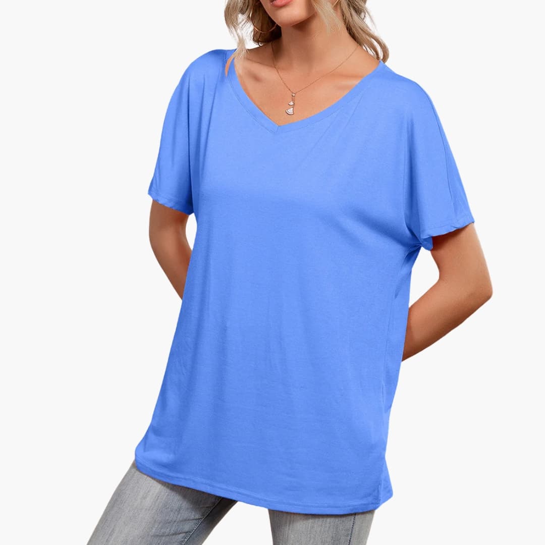 Women's Short Sleeve T-Shirt Oversized Crew Neck Asymmetrical Hem