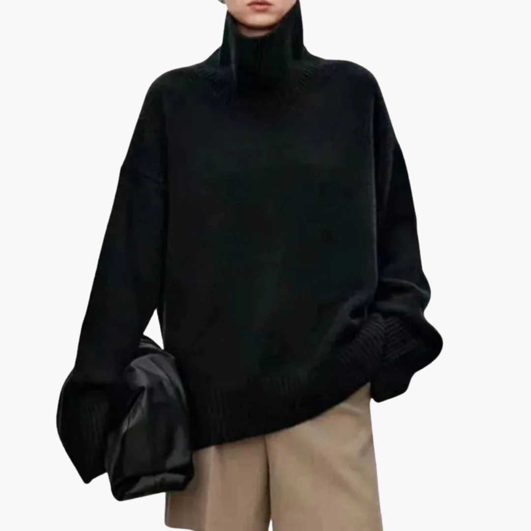 Women's Oversized High Neck Sweater Relaxed Fit - Vonnera