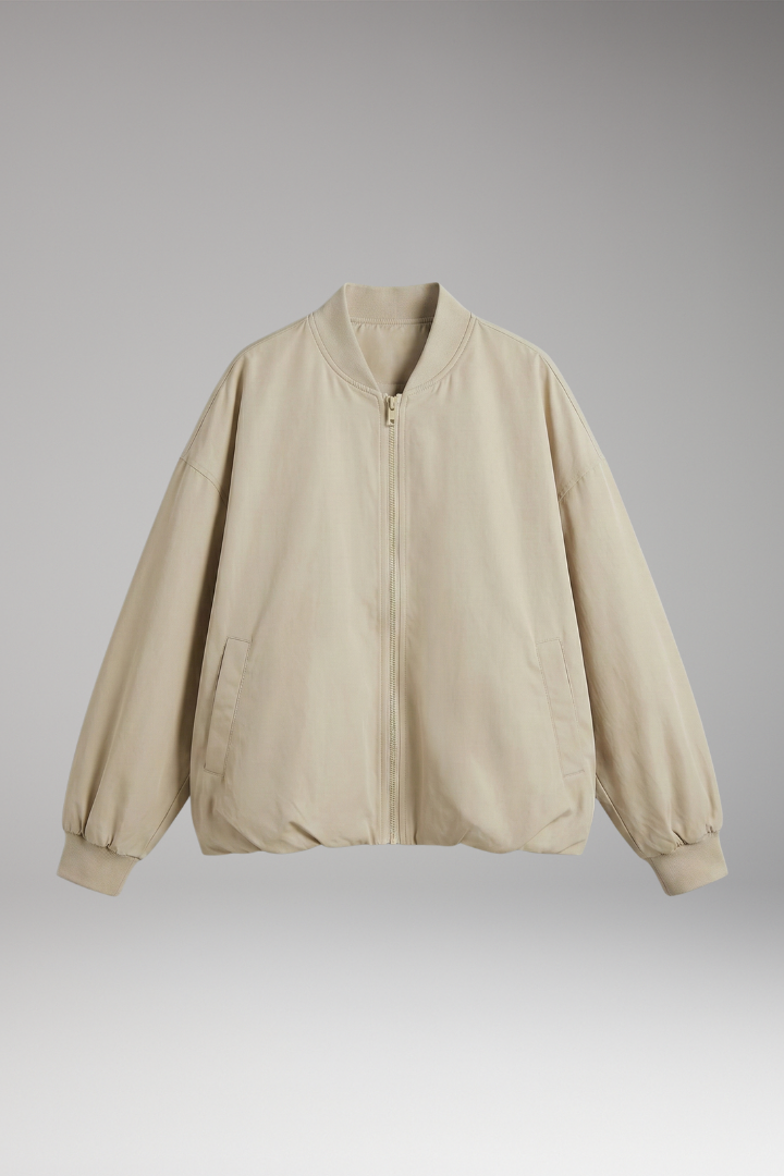 Women's Oversized Zipper Jacket Long Sleeves - Vonnera