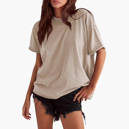 Women's Oversized T-Shirt Round Neck Cotton