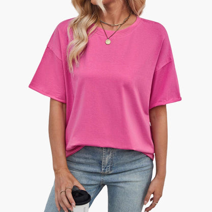 Women's Oversized T-Shirt Round Neck Cotton - Vonnera