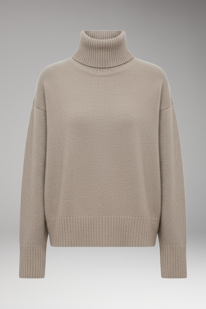 Women's Oversized High Neck Sweater Ribbed - Vonnera