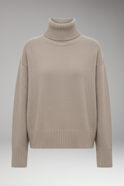 Women's Oversized High Neck Sweater Ribbed - Vonnera