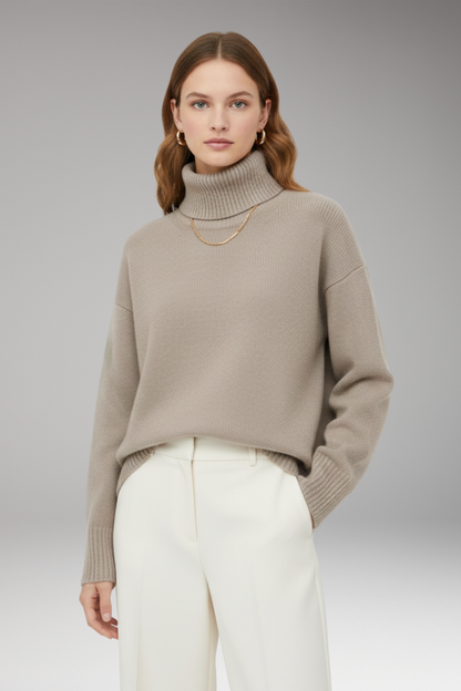 Women's Oversized High Neck Sweater Ribbed