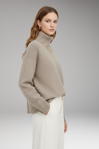 Women's Oversized High Neck Sweater Ribbed