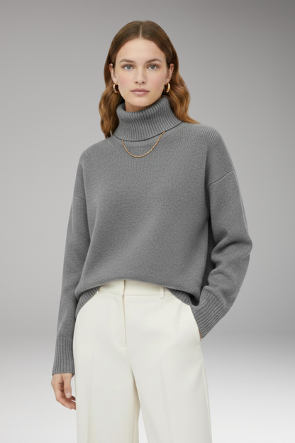 Women's Oversized High Neck Sweater Ribbed