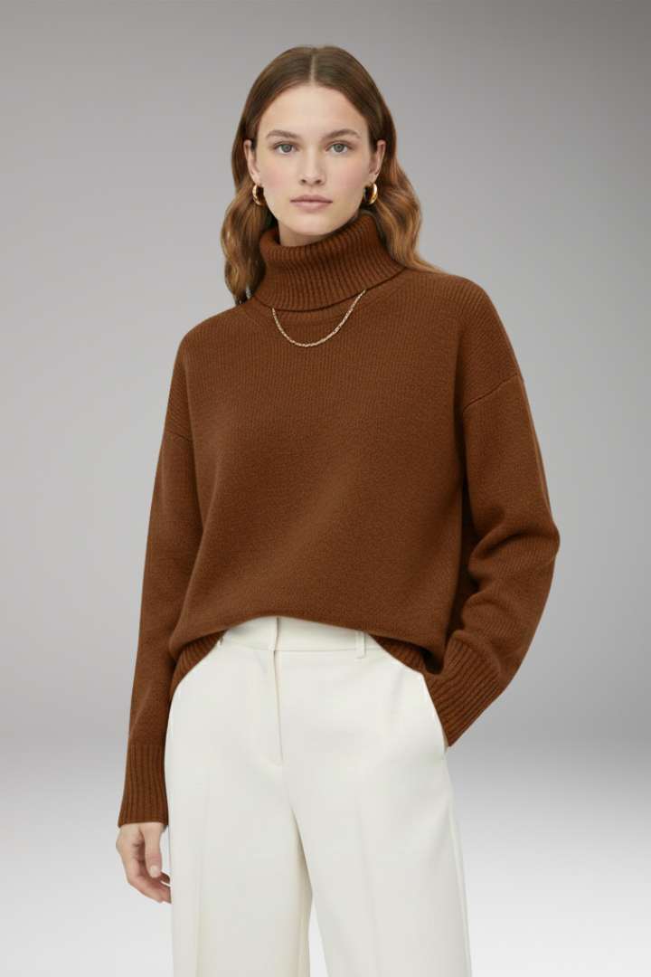 Women's Oversized High Neck Sweater Ribbed