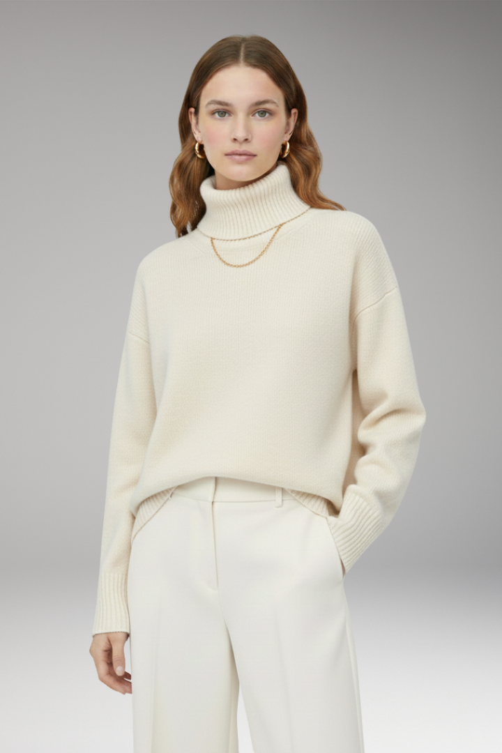 Women's Oversized High Neck Sweater Ribbed