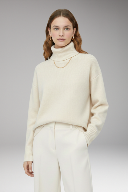 Women's Oversized High Neck Sweater Ribbed