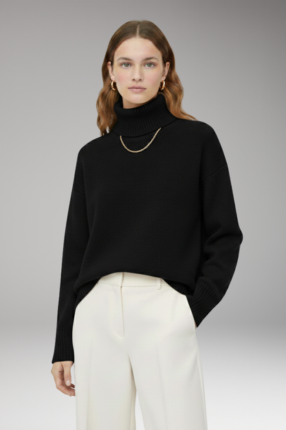 Women's Oversized High Neck Sweater Ribbed