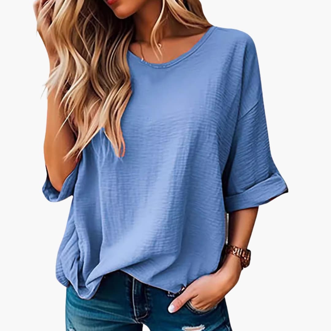 Women's Short Sleeve Crew Neck T-Shirt Textured - Vonnera