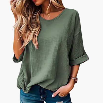 Women's Short Sleeve Crew Neck T-Shirt Textured