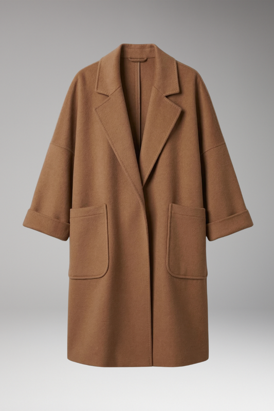 Women's Trench Coat Oversized Lapel Collar Beige - Vonnera