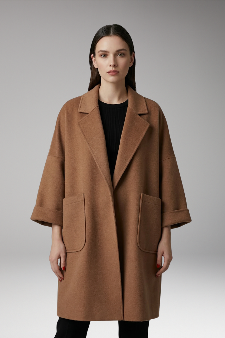 Women's Trench Coat Oversized Lapel Collar Beige