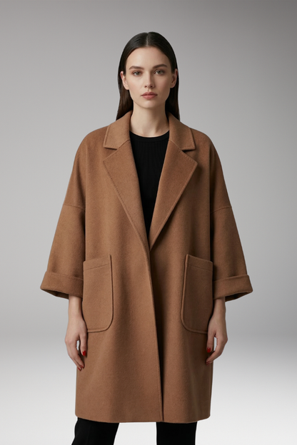 Women's Trench Coat Oversized Lapel Collar Beige