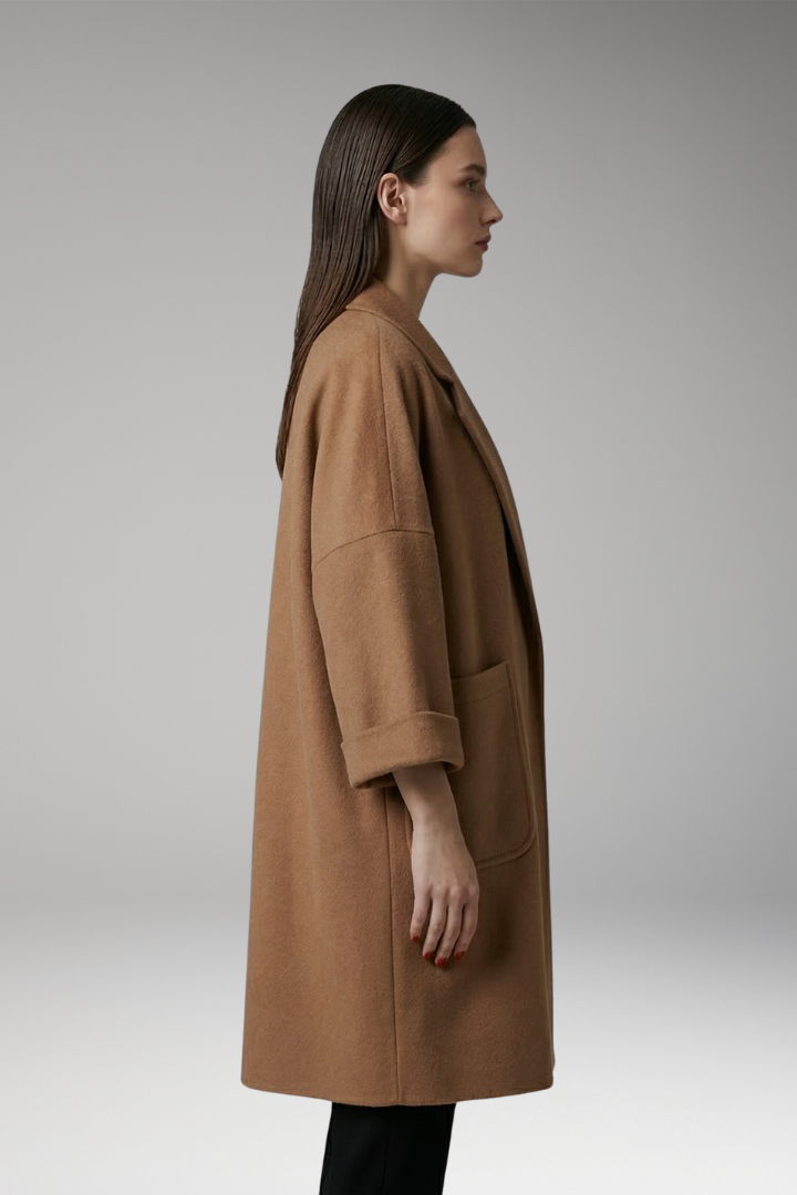 Women's Trench Coat Oversized Lapel Collar Beige