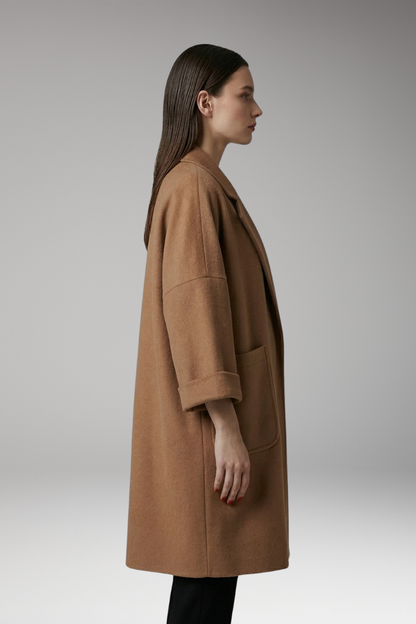 Women's Trench Coat Oversized Lapel Collar Beige
