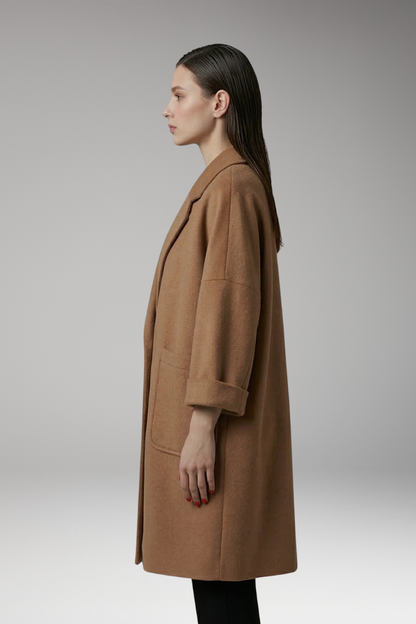 Women's Trench Coat Oversized Lapel Collar Beige