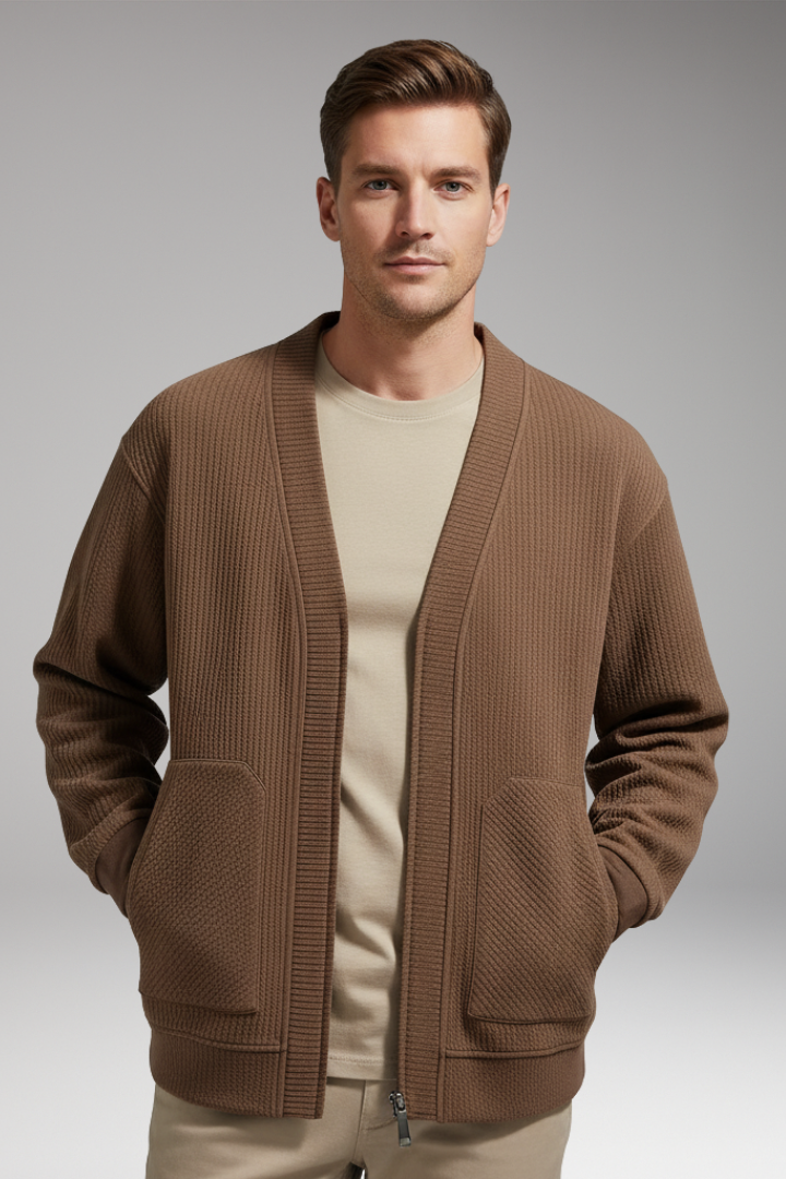 Men's Zip Cardigan Oversized Deep Pockets
