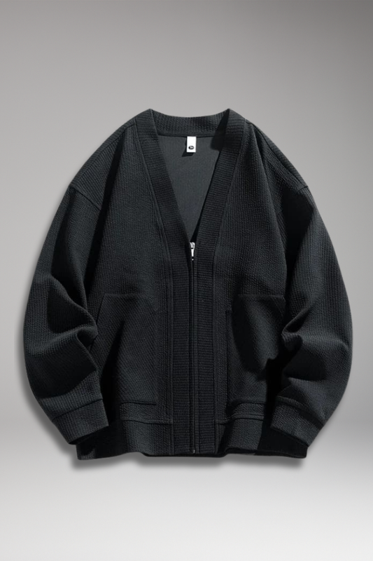Men's Zip Cardigan Oversized Deep Pockets - Vonnera