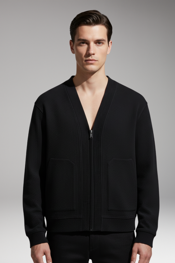 Men's Zip Cardigan Oversized Deep Pockets
