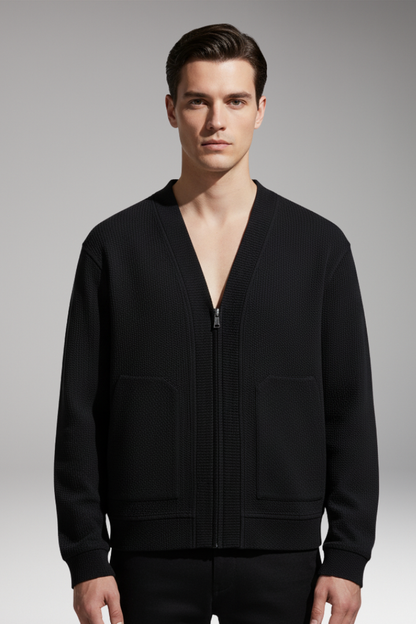 Men's Zip Cardigan Oversized Deep Pockets