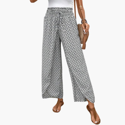 Women's Palazzo Pants Elastic Waist Printed