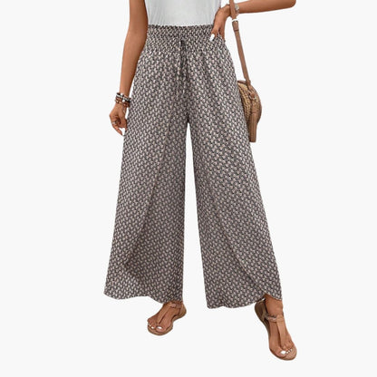 Women's Palazzo Pants Elastic Waist Printed