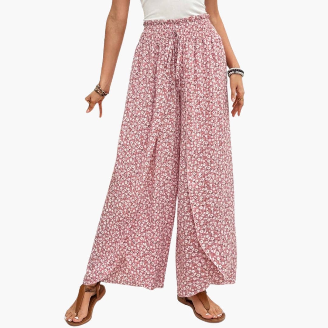 Women's Palazzo Pants Elastic Waist Printed