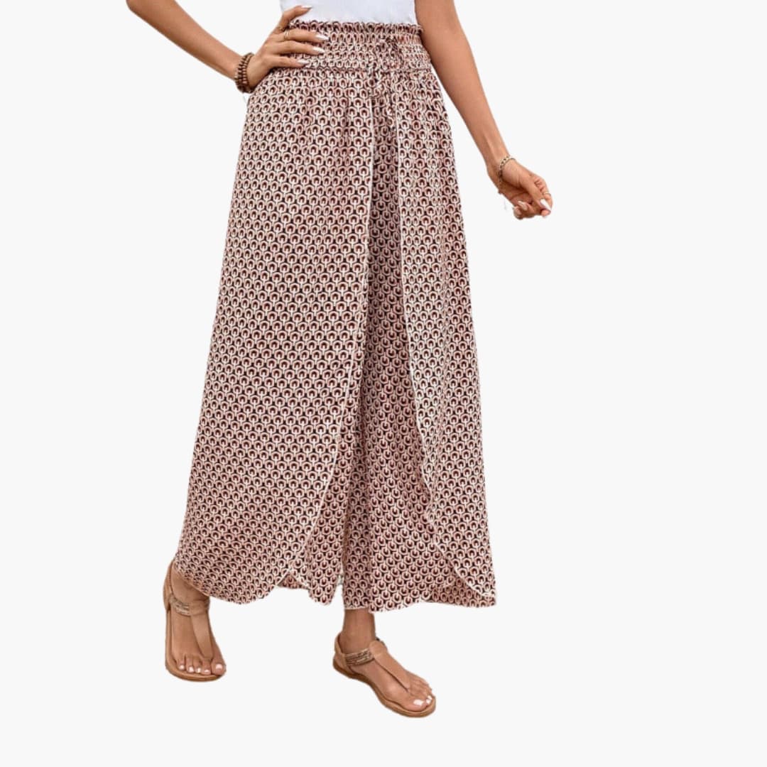 Women's Palazzo Pants Elastic Waist Printed - Vonnera