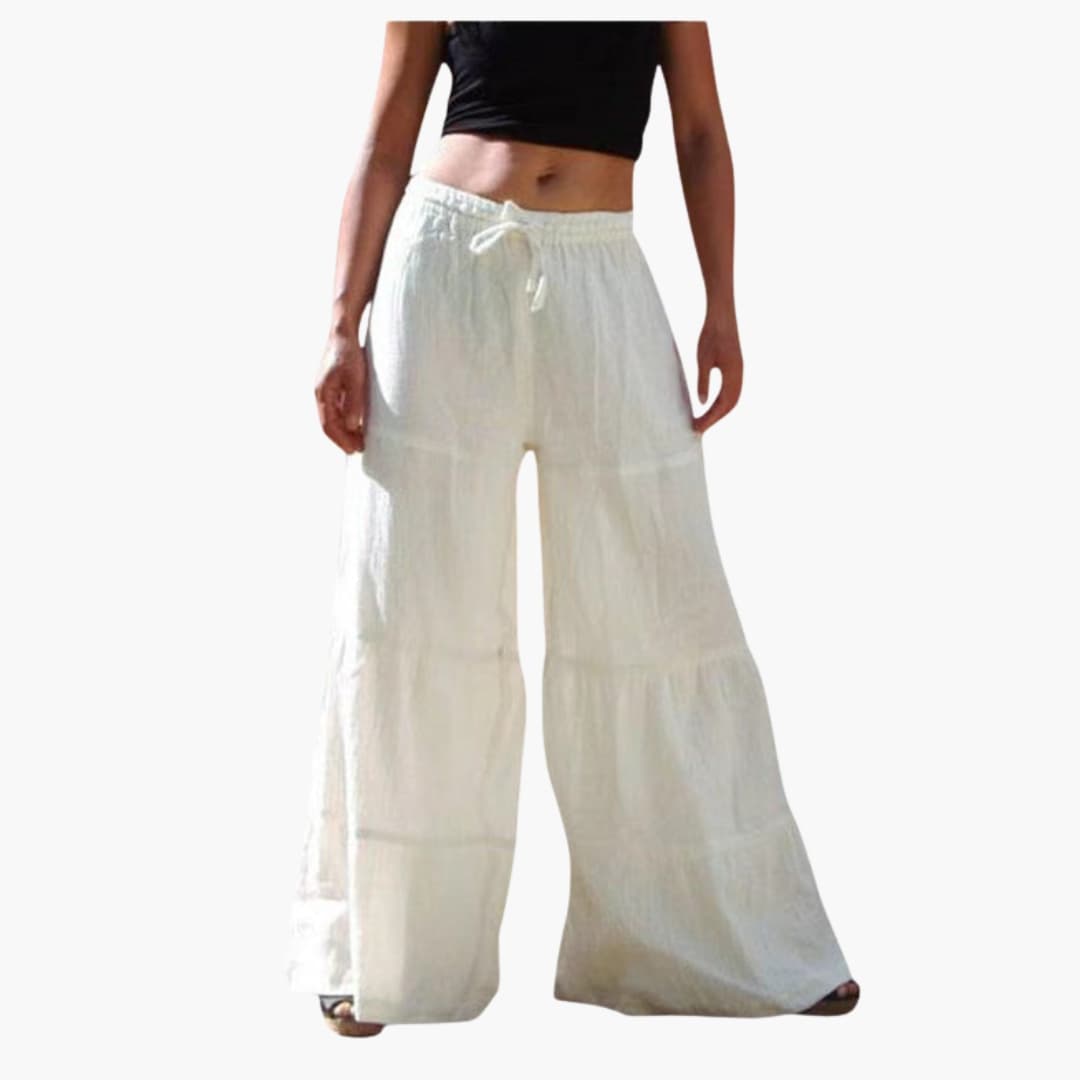 Women's Elastic Waist Palazzo Pants Wide Leg - Vonnera