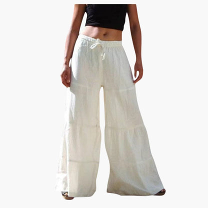 Women's Elastic Waist Palazzo Pants Wide Leg - Vonnera