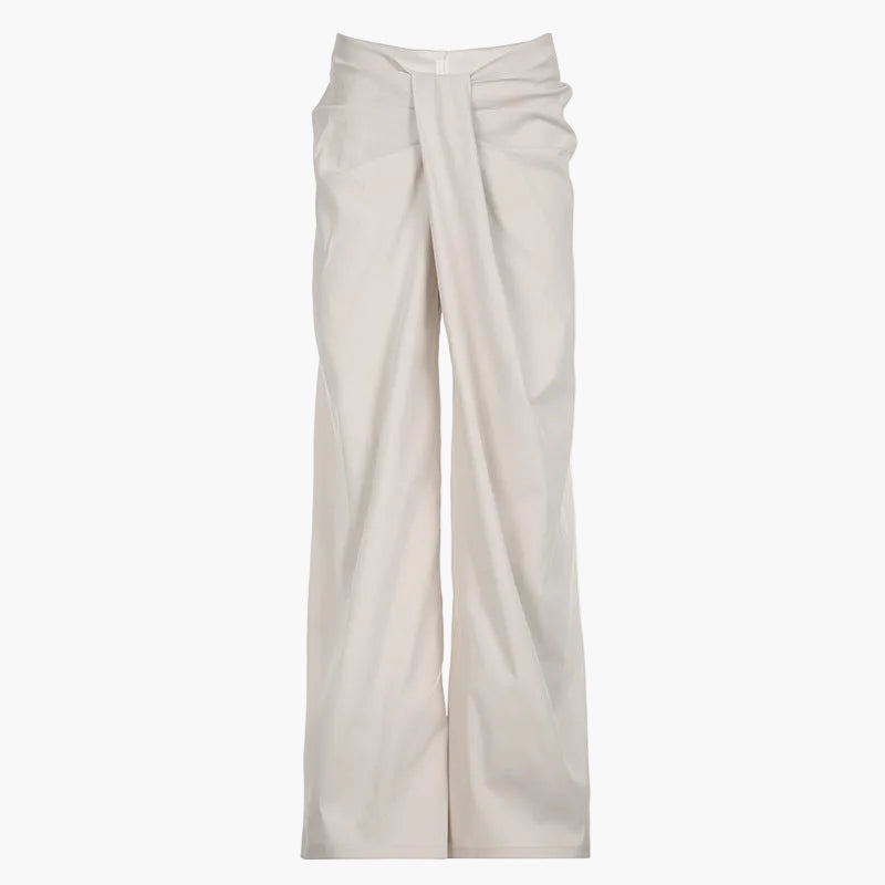 Women's High Waist Palazzo Pants Front Pleat Design - Vonnera