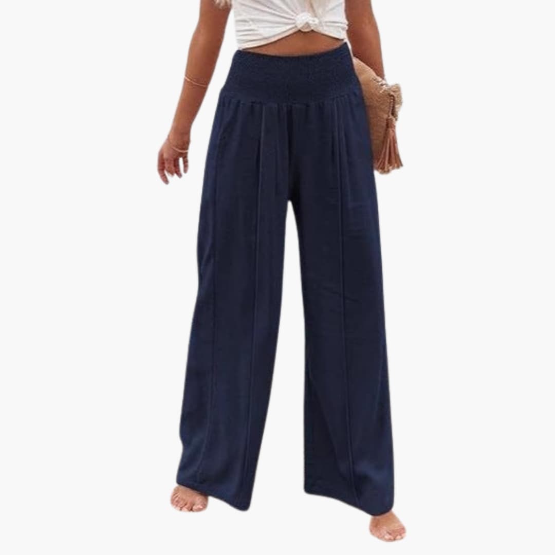 Women's High Waist Palazzo Pants Pleated Front - Vonnera