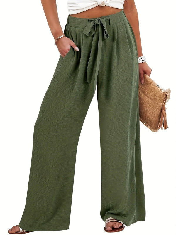 Women's Wide Leg Palazzo Pants Tie Waist