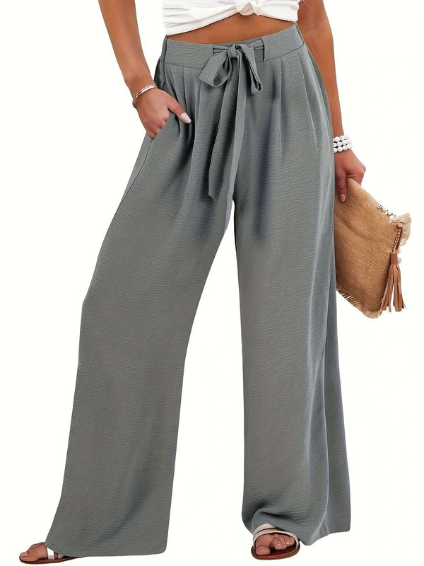 Women's Wide Leg Palazzo Pants Tie Waist