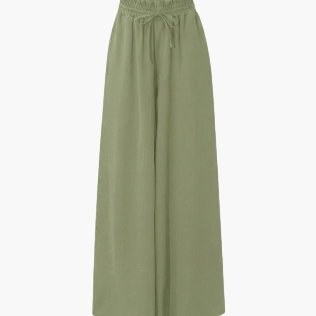 Women's Palazzo Pants Elastic Waist Black
