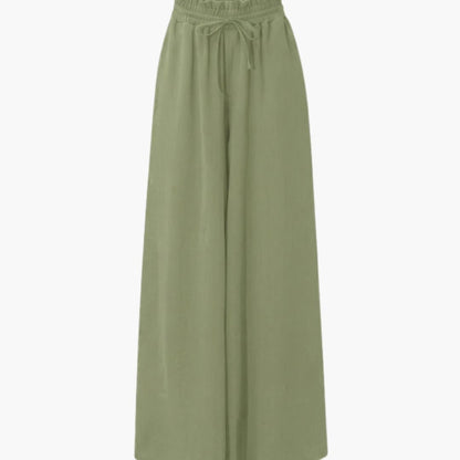 Women's Palazzo Pants Elastic Waist Black