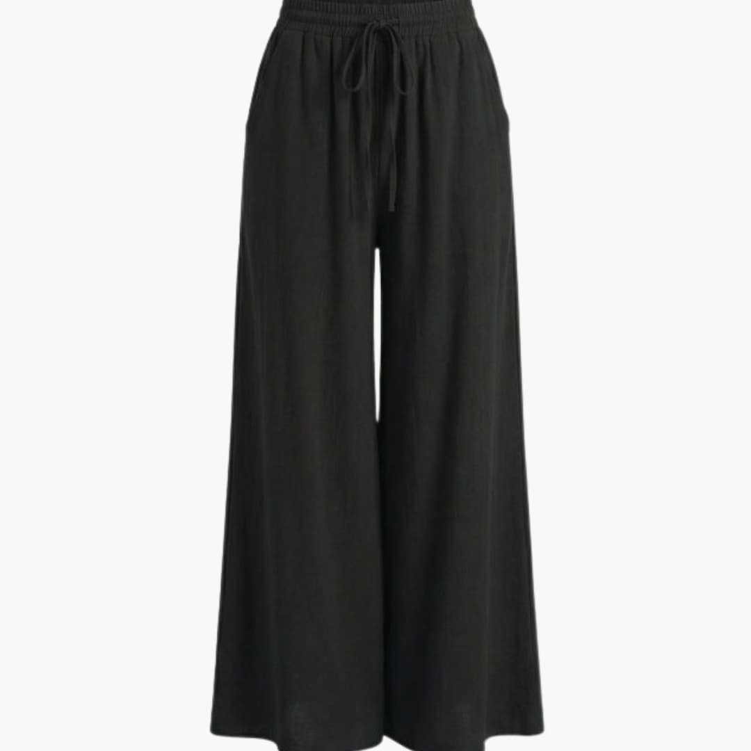 Women's Palazzo Pants Elastic Waist Black