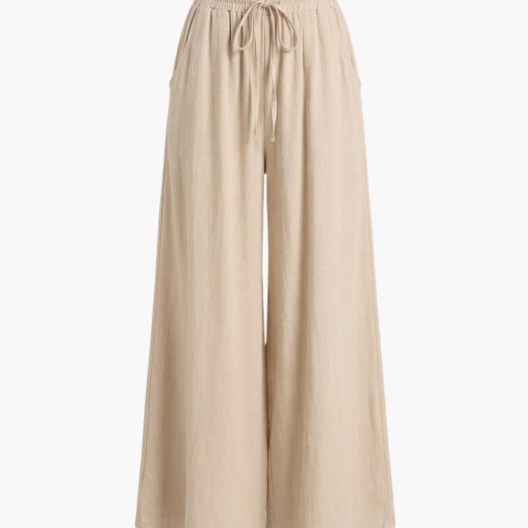 Women's Palazzo Pants Elastic Waist Black