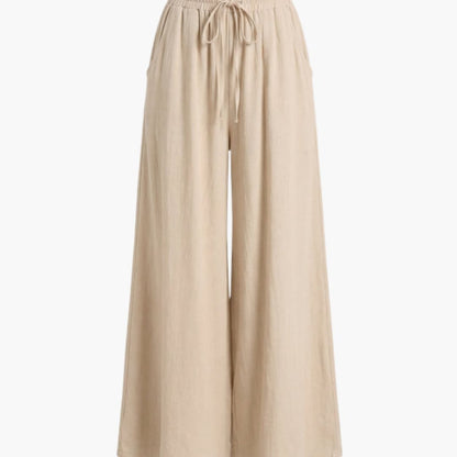 Women's Palazzo Pants Elastic Waist Black