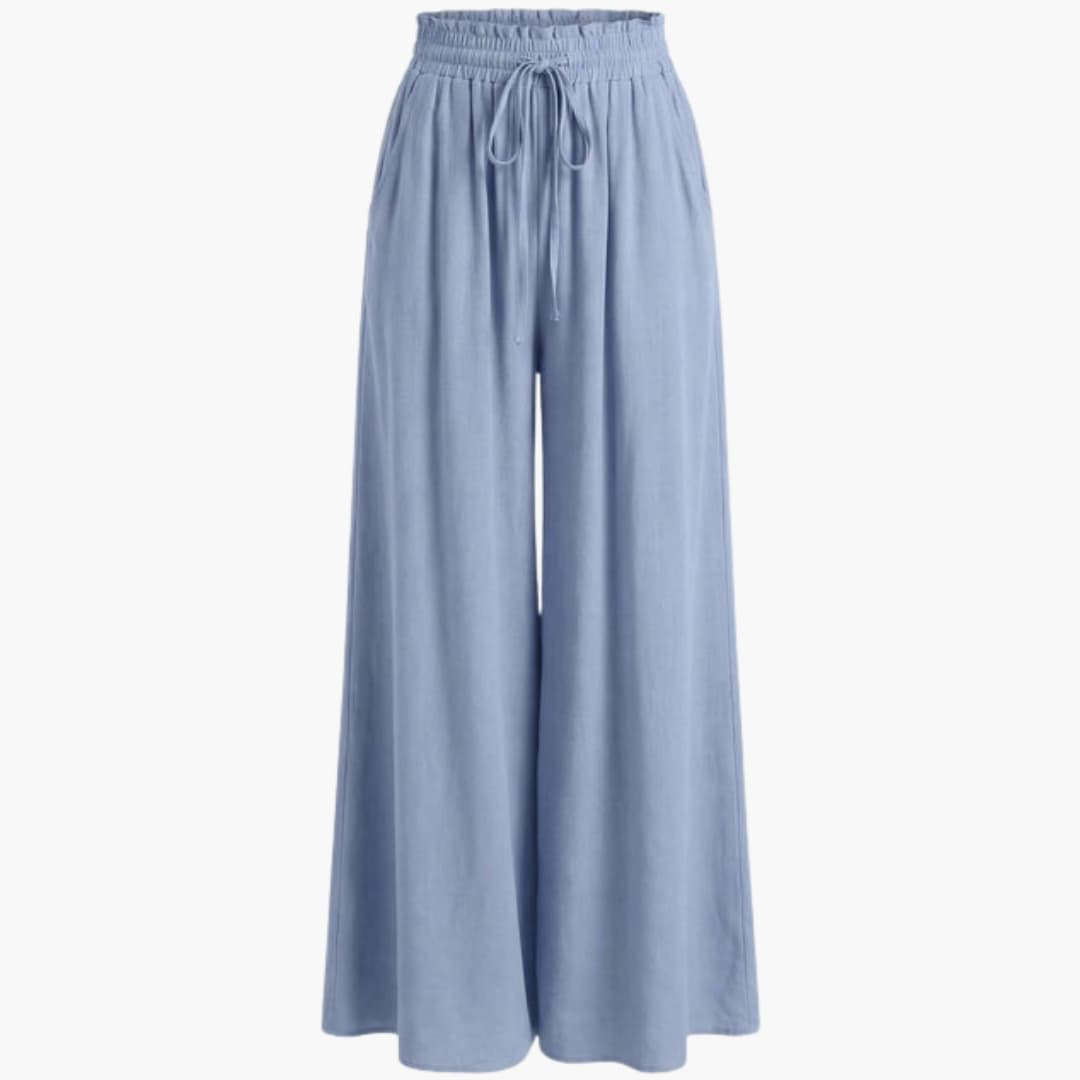 Women's Palazzo Pants Elastic Waist Black - Vonnera